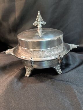 Vintage Victorian Style Silver Plated Butter Dish